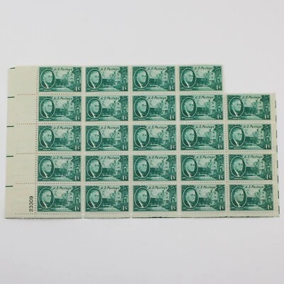 US Stamps, Scott #930, Roosevelt and Hyde Park, Plate Block of 24 Stamps, MNH - Image 1 of 2