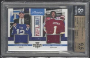 ANDREW LUCK GRIFFIN III 2012 PRESTIGE BLACK FRIDAY DUAL JERSEY RC BGS 9.5 POP 4 - Picture 1 of 1