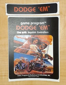 Etiqueta de repuesto Atari 2600 Dodge 'Em - corte a máquina pelar y pegar - Imagen 1 de 3