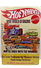Panneau en étain suspendu mural rétro Mattel Hot Wheels large monde de la course 12x8 neuf