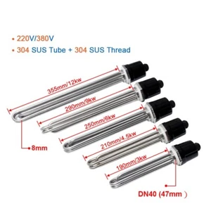 Calentador de Agua Eléctrico Tubo Acero Inoxidable Rosca 220V/380V Elemento de Inmersión - Imagen 1 de 16