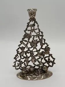 International Silver Co. Christmas Tree Candle Stick Holder Silver Plated 10” - Picture 1 of 5