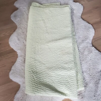 Colcha costurada Pottery Barn de linho/mistura de algodão tamanho queen. - Imagem 1 de 4