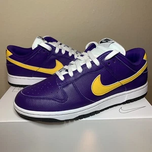 2021 DS Nike Dunk Low By You US taglia 9/donna 10,5 Lakers viola giallo - Foto 1 di 6