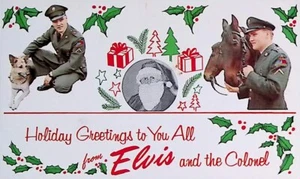 Saludos navideños coronel de Elvis Presley con mensaje postal de Western Union años 50 - Imagen 1 de 4