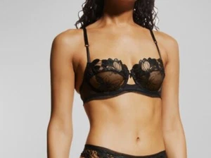 $194 Lise Charmel Women's Black Glamour Contour Demi Bra Size 36B - Picture 1 of 3