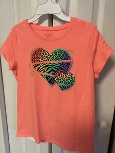 The Children's Place Girls Shirt - Animal Print Heart - XXL - Picture 1 of 3