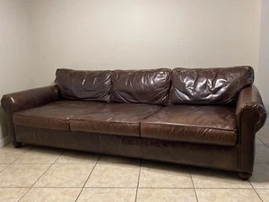 RESTORATION HARDWARE LANCASTER LUXE LEATHER SOFA DOWN CUSHION FREE SHIPPING USA - Picture 1 of 22