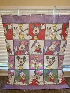 Vintage Disney Decke Mickey Mouse Minnie Donald Goofy 76 x 86 Farbblock - Bild 1 von 11