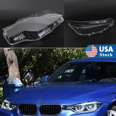 Pair LED Headlight Lens Cover For BMW F30 F31 320i 328i 335i 3-Series 2016-2018 Foto 1 de 4