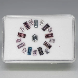 Baguette y hexágono 4x3 a 6x3,5 mm. Espinela color elegante natural Myanmar 19 piezas/6,27 quilates - Imagen 1 de 6