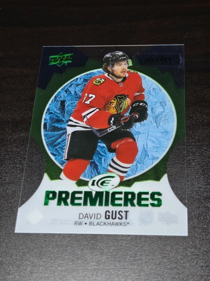 2023-24 Upper Deck Ice David Gust GREEN ICE PREMIERES #/299 Chicago Blackhawks - Image 1 of 1