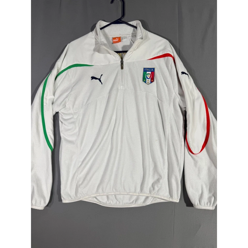 Chaqueta Pullover Puma Italia Fútbol Polar Blanco Verde Rojo Logo Para Hombre XL Foto 1 de 4