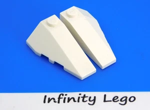 2 Pair LEGO White Wedge 2 x 3 Triple Wing Brick Left & Right (43710 43711) - Picture 1 of 1