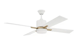 Craftmade TEA52WSB4 Teana LED Ceiling Fan -White/Satin Brass - Picture 1 of 1