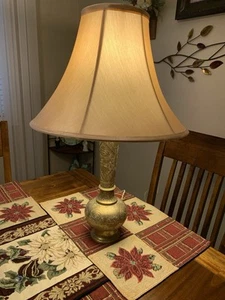 Vintage Etched Brass Lamp - Picture 1 of 9