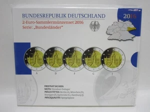 Juego de monedas - Juego de monedas de colección de 2 € 2016 ADFGJ "Dresdner Zwinger" PP en bl.  GS8294 - Imagen 1 de 2