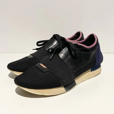 Zapatillas Balenciaga Cuero Race Runner Negro y Púrpura 41 Foto 1 de 4