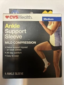 Ankle Support Sleeve CVS Health M Mild Compression White - Picture 1 of 7