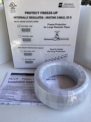 NEW IRP  SELF REGULATING HEATER CABLE 120 Volt, Metal Braid Cover 50’ (Sealed) - Image 1 of 2