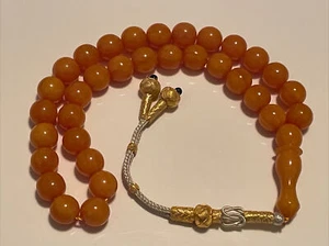 🔥Tesbih 🔥Sıkma Kehribar/1000 Ayar Kazazli /Gebetskette/Prayerbeads/Rosary - Picture 1 of 12