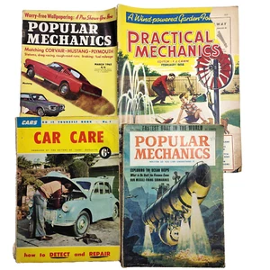 Vintage Popular Mechanics Magazines + car care 1950s 1960s rare repairs goodcon - Picture 1 of 17