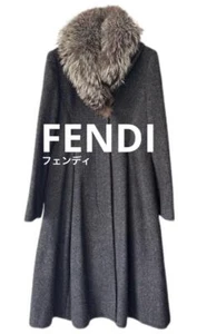 Fendi Cashmere Coat Long Fur - Picture 1 of 11
