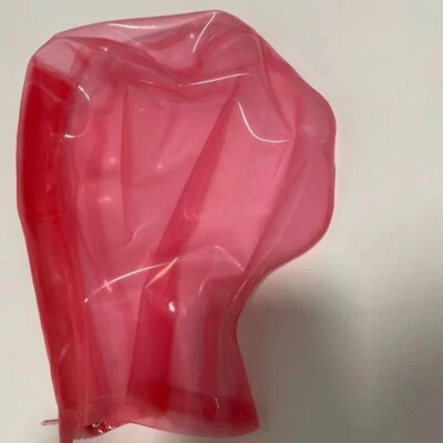 Máscara de goma con capucha de látex transparente roja cremallera trasera club fiesta BDSM fetiche EE. UU. Foto 1 de 4