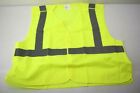 High Visibility Ansi Class 2 Safety Fabric Waistcoat Reflective Strip Vest L