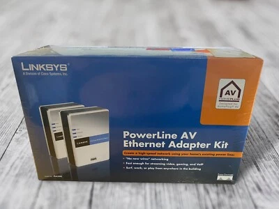 Cisco Linksys PLK200 PowerLine AV Ethernet Network Adapter Kit New Sealed - Image 1 of 4