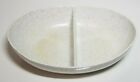 VINTAGE DIVIDED SPECKLED MID CENTURY SERVING DISH WHITE AND GRAY