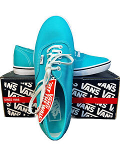 NEW OLD STOCK VANS Authentic Lo Pro Turquoise White Shoes US MENS 6.0 WOMEN 7.5