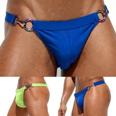 Herren Surf Strand Sexy Niedriger Bund Tasche Bikini Slip Bademode Badehose - Bild 1 von 4