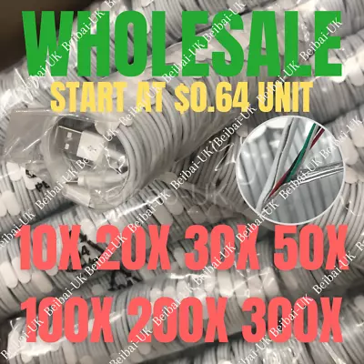 Lote atacado de cabo carregador rápido USB de 3/6 pés para iPhone 14 13 12 11 XR X 8 7 iPad - Imagem 1 de 4