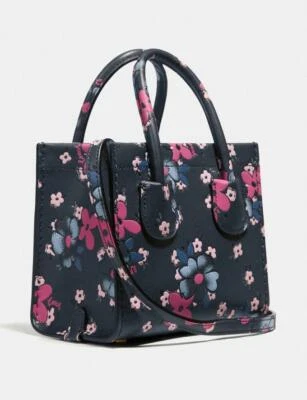 BN Coach Cashin Carry Mini Tote 14 Multicolor Glove tanned Leather Flowers Bag - Image 1 of 4