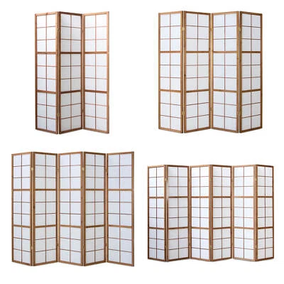 Raumteiler Trennwand Paravent Holz Massiv Sichtschutz Braun Shoji Homestyle4u - Bild 1 von 4