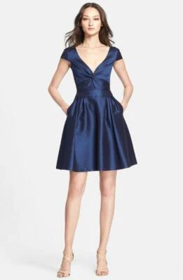 $1495 NWT Armani Collezioni Honeycomb Twist Front Full Skirt Dress 46 10 - Image 1 of 4