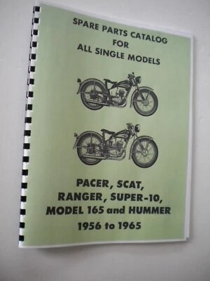 Harley-Davidson 1956 to 1965 Hummer,Scat,Ranger 125 & 165 Parts Manual-NEW