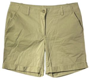 Covington Womens mid-rise Khaki midi shorts, 7" inseam, size 8