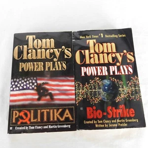 Lot of 2 Tom Clancy Power Plays Novels Paperback Politika Bio-Strike Greenberg - Imagen 1 de 9