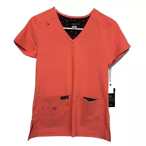 Koi Basics Scrub Top Becca Coral V-Neck Size XXS - Picture 1 of 3