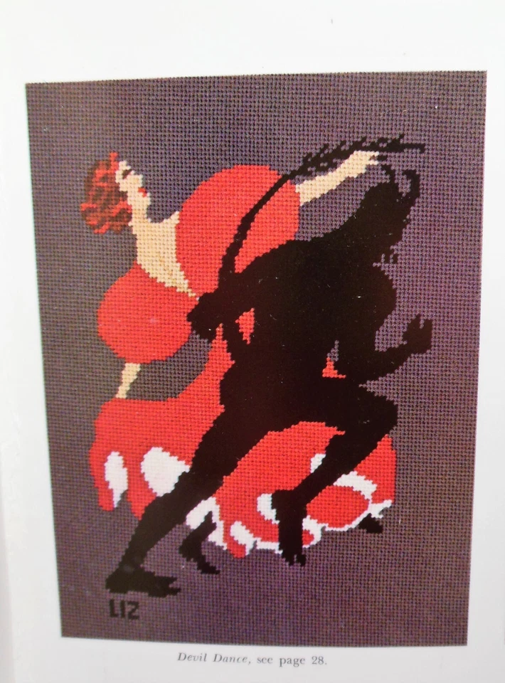 Thomas Theodor Heine Poster NEEDLEPOINT PATTERN Devil Dance Horns Tail - Image 1 of 1