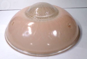 Lámpara de techo de vidrio vintage pantalla PATTERNEADA ROSA + TRANSPARENTE 10,25" X 3,5" - Imagen 1 de 3