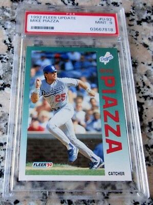 MIKE PIAZZA 1992 Fleer Rookie Card RC PSA 9 MINT Low # New York Mets HOF🔥🔥🔥$$ - Image 1 of 2
