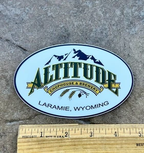Laramie ALTITUDE BREWING COMPANY BREWERY BEER STICKER Wyoming Brew Water Bottle - Picture 1 of 1