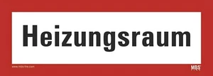 Adhesivo Nota "Sala de calefacción" Marcado según DIN 4066 | 210 x 74 mm - Imagen 1 de 2