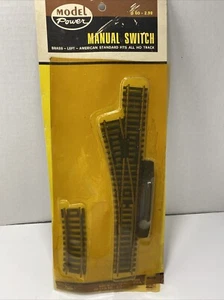 MODEL POWER Manual Switch #60 Brass Left American Standard HO Track New Italy - Picture 1 of 3