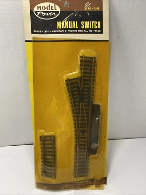 MODEL POWER Manual Switch #60 Brass Left American Standard HO Track New Italy - Image 1 of 3