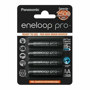 4X Panasonic Eneloop Pro 2550mAh AA Precharge NiMH Rechargeable Battery - Picture 1 of 8