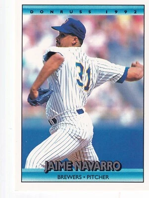 1992 Donruss #705 Jamie Navarro Milwaukee Brewers + Yes 4 Free Mystery Cards - Image 1 of 2